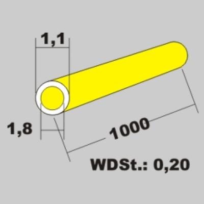 Messingrohr 1,8x1,4 x 1000mm