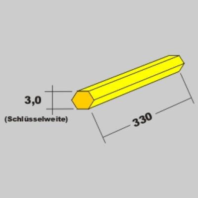 Messing 6kant Profil 3,0 x 330mm