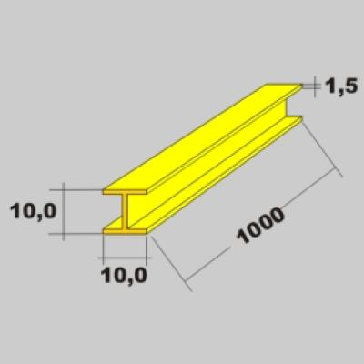 Messing H Profil 10,0x10,0 x 1000mm