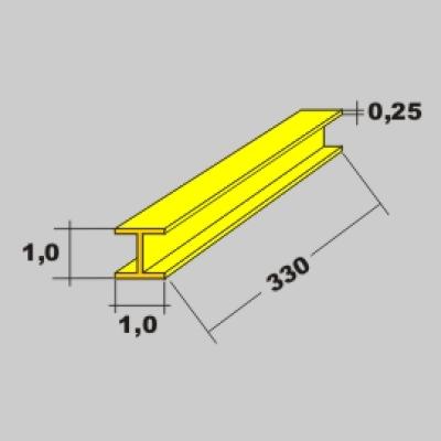 Messing H Profil 1,0x1,0 x 330mm