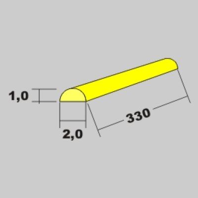 Messing Halbrund Profil 2,0 x 330mm