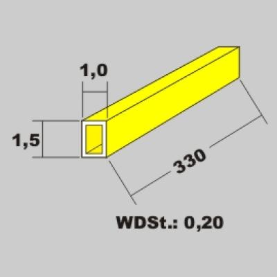 Messingrohr rechteckig 1,5x1,0 x 330mm