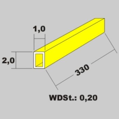 Messingrohr rechteckig 2,0x1,0 x 1000mm