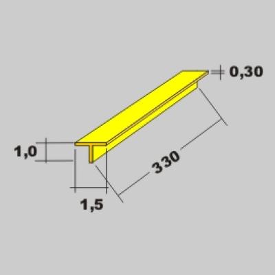 Messing T Profil 1,5x1,0 x 330mm