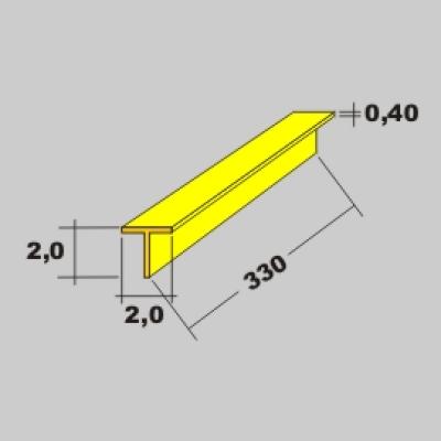 Messing T Profil 2,0x2,0 x 330mm