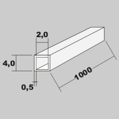 P-Rohr quadratisch 3,0x3,0x0,50 x 1000mm