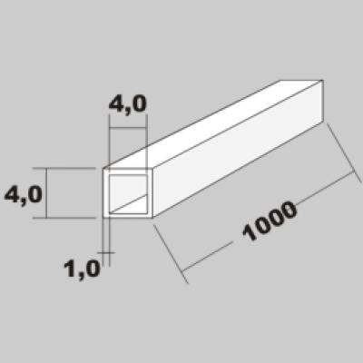 P-Rohr quadratisch 4,0x4,0x1,0 x 1000mm