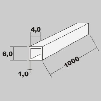 P-Rohr quadratisch 6,0x6,0x1,00 x 1000mm