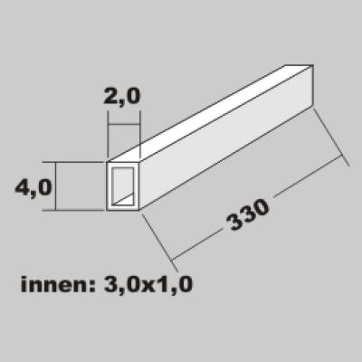 P-Rohr rechteckig 4,0x2,0 x 330mm