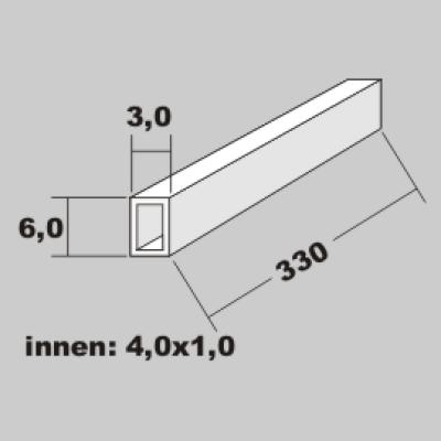 P-Rohr rechteckig 6,0x3,0 x 330mm