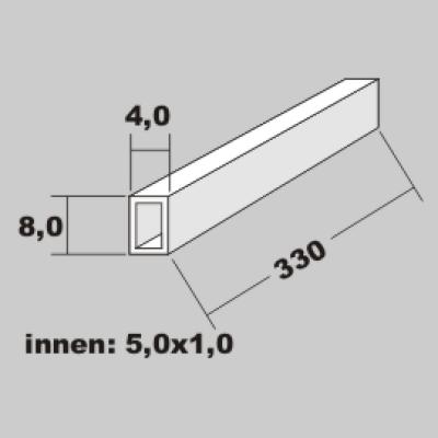 P-Rohr rechteckig 8,0x4,0 x 330mm