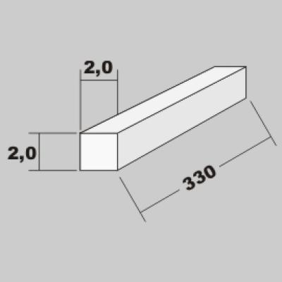 P-Vierkant Profil 2,0x2,0 x 330mm