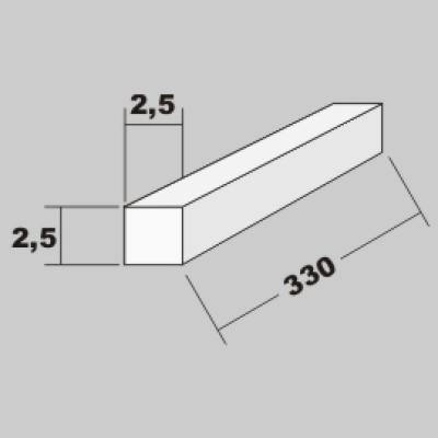 P-Vierkant Profil 2,5x2,5 x 330mm