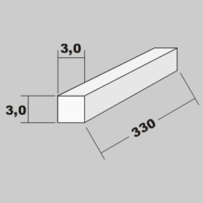 P-Vierkant Profil 3,0x3,0 x 330mm