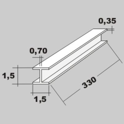 P-H-Profil 1,5x1,5 x 330mm