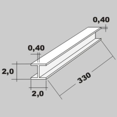 P-H-Profil 2,0x2,0 x 330mm