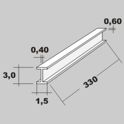 P-H-Profil 3,0x1,5 x 330mm