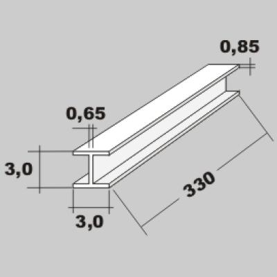 P-H-Profil 3,0x3,0 x 330mm