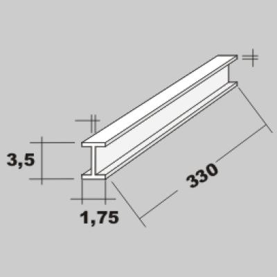 P-H-Profil 3,5x1,75 x 330mm