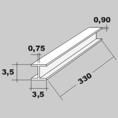 P-H-Profil 3,5x3,5 x 330mm