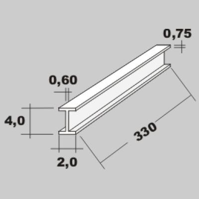 P-H-Profil 4,0x2,0 x 330mm