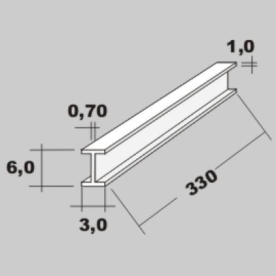 P-H-Profil 6,0x3,0 x 330mm