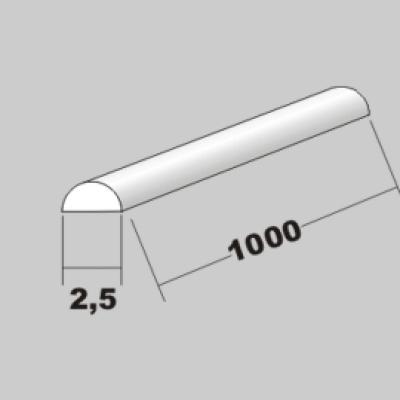 P-Halbrund 2,5 x 1000mm