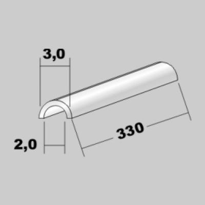 P-Halbrohr 3,0x2,0 x 330mm