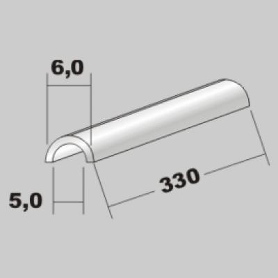 P-Halbrohr 6,0x5,0 x 330mm