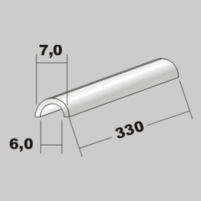 P-Halbrohr 7,0x5,0 x 330mm