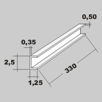 P-U-Profil 2,5x1,2 x 330mm