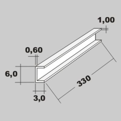 P-U-Profil 6,0x3,0 x 330mm